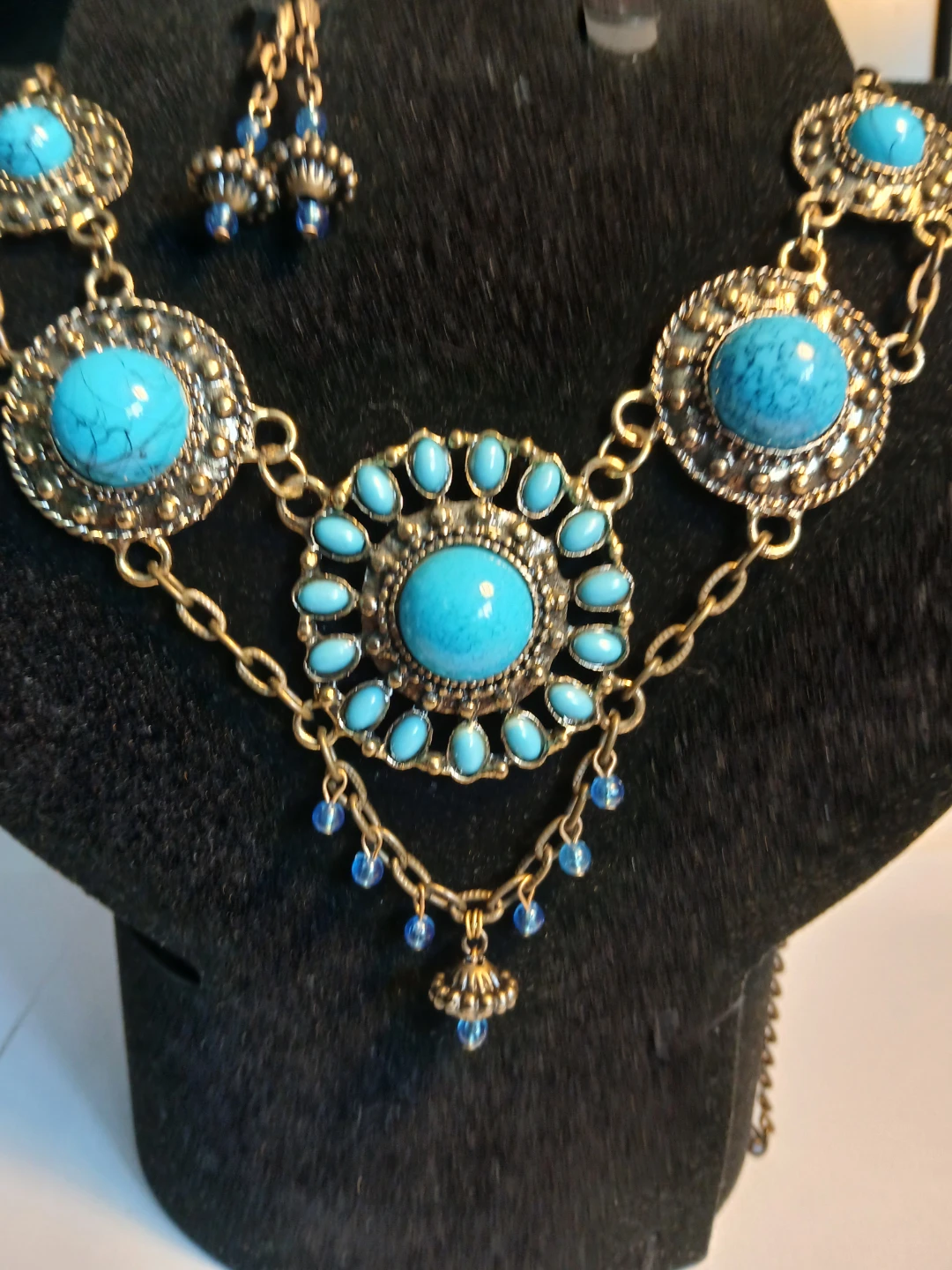 Turquoise Style Necklace and Earring Set