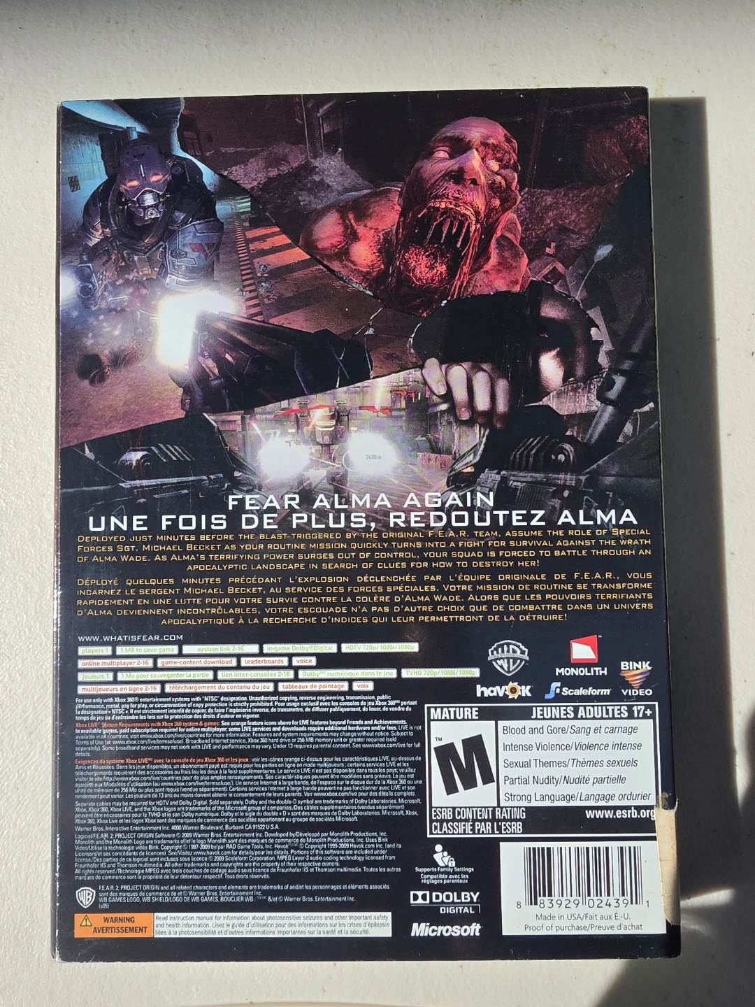 Xbox 360 F.E.A.R. 2 and F.E.A.R. 3 Games - photo 2