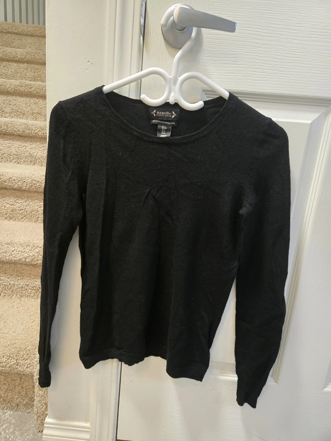 Nanette Lepore Black Merino Wool Sweater(Small)