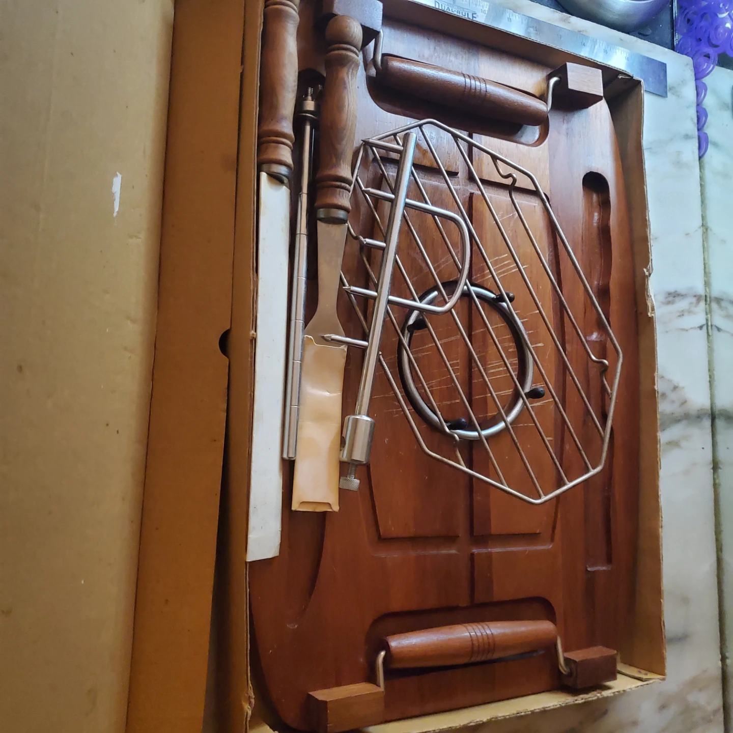Vintage Wooden Carving Board Set - photo 2