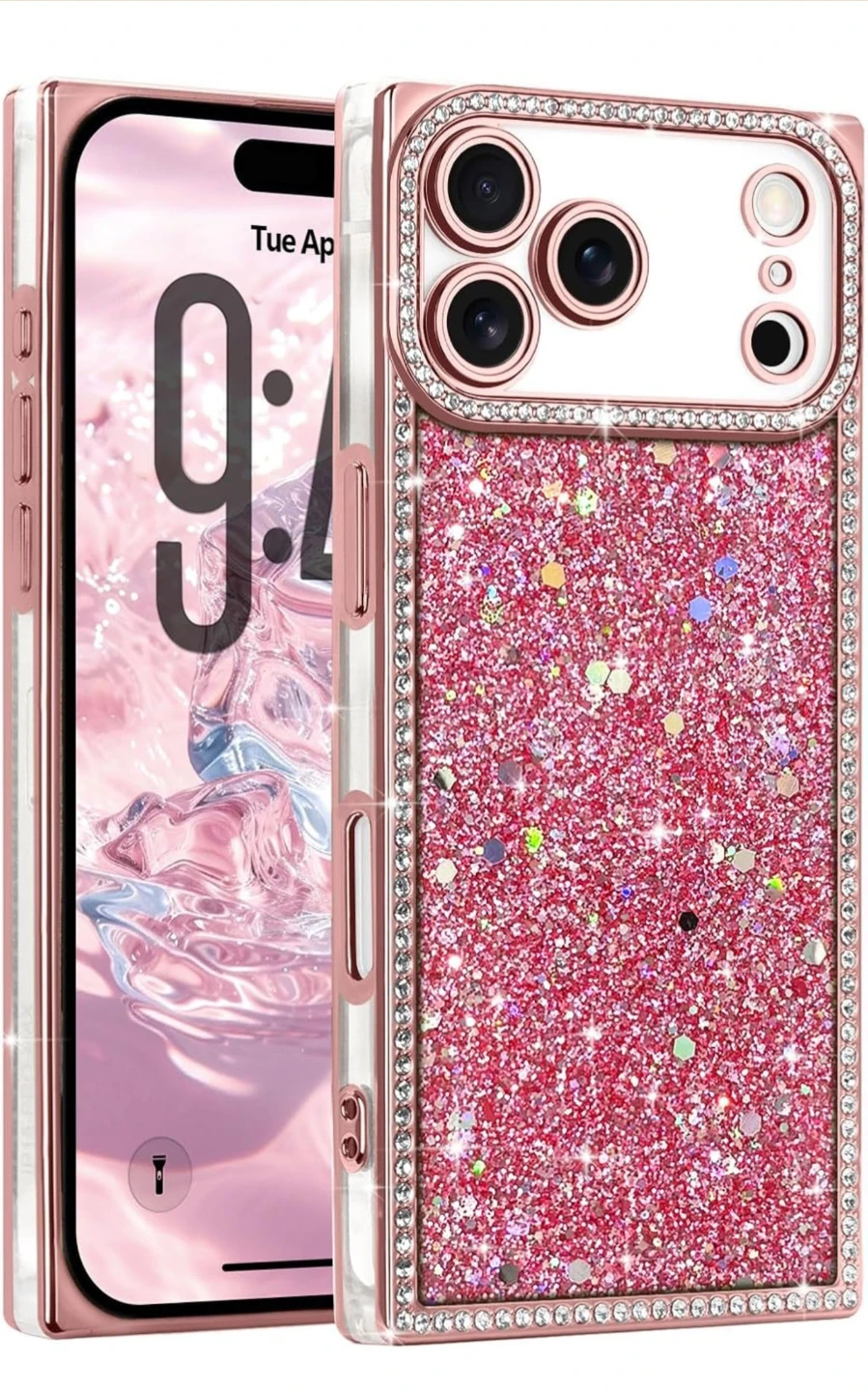 iPhone 17 Pro Max Case,Cute Bling Sparkly Rhinestones