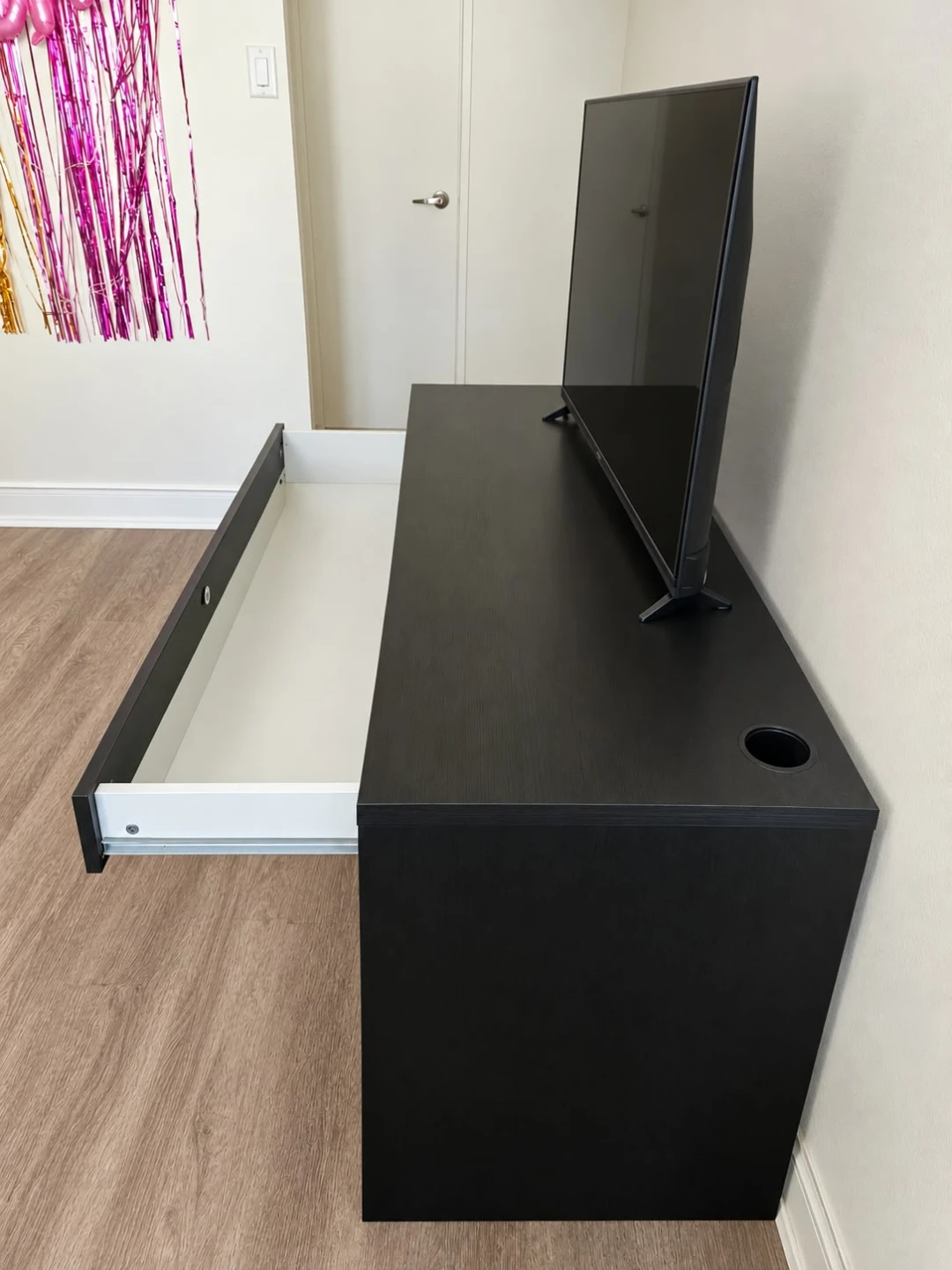 Black Console Table with Two Drawers - photo 2