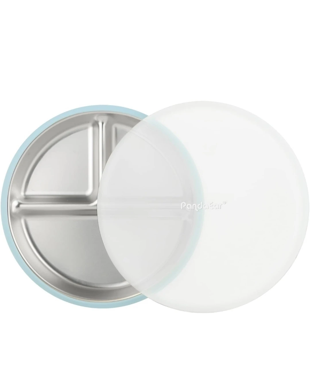 3- PandaEar Stainless Suction Plates for Baby & Toddler w/Lids - photo 4