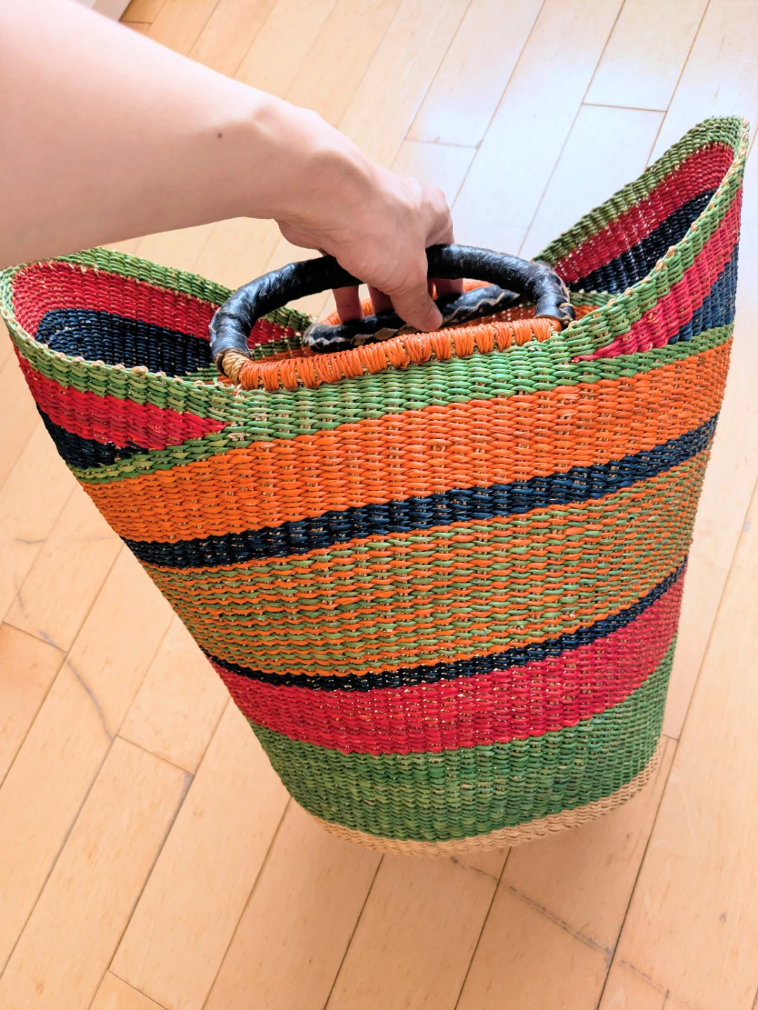 Colorful Woven Market Basket