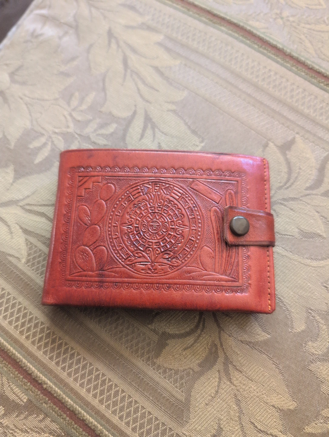 Vintage Tooled Leather Bifold Wallet