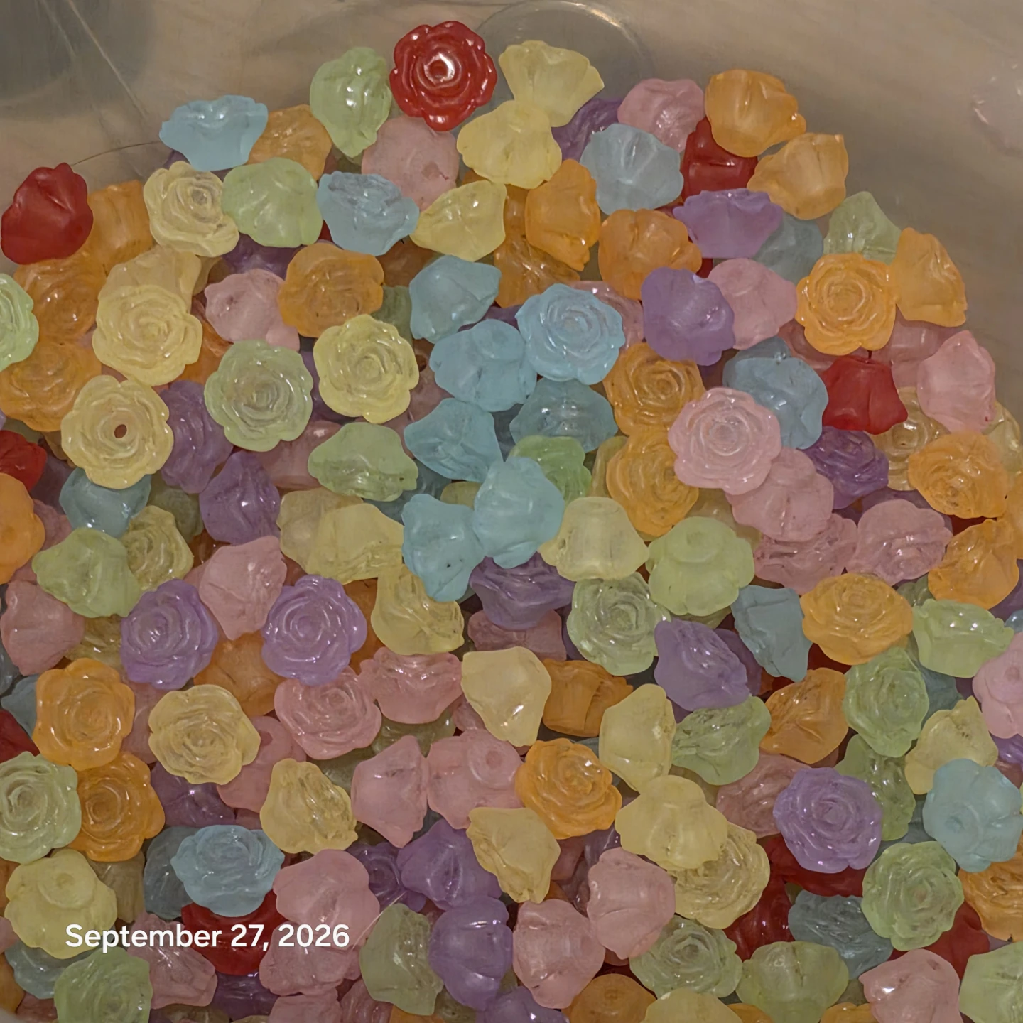 Assorted Multi-Coloured Flower and Rose Beads