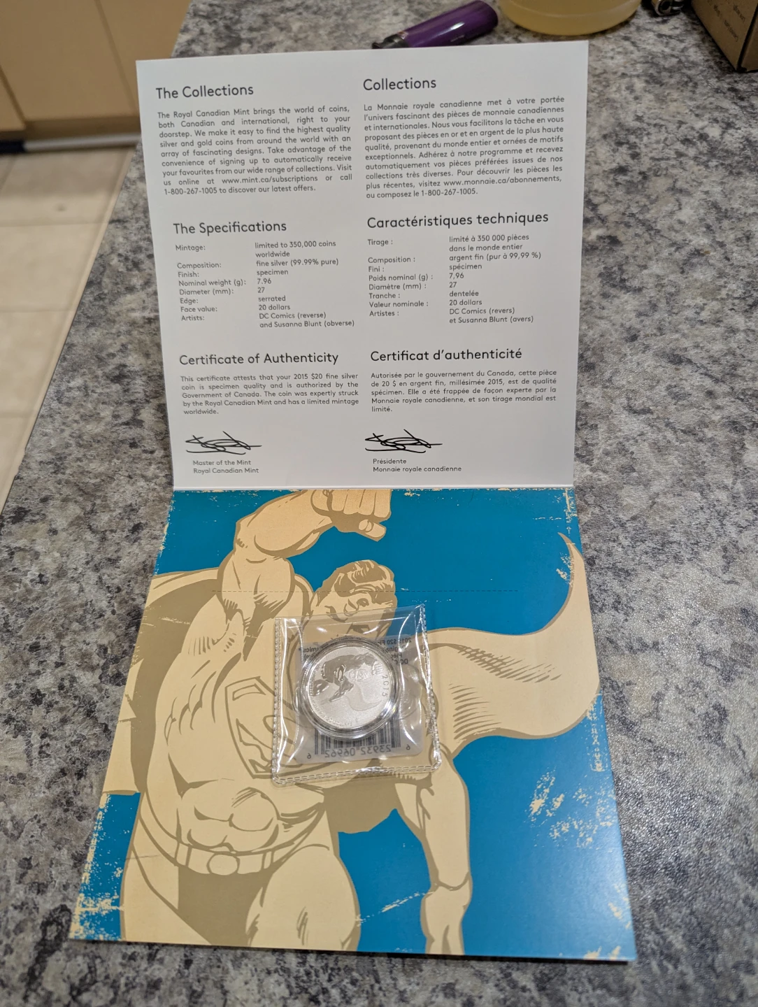 2015 Royal Canadian Mint Superman Fine Silver Coin - photo 4