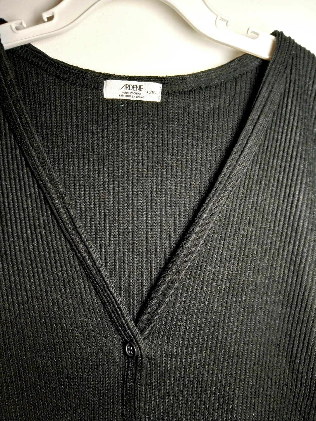 Women XL Black Ribbed Button-Down Dress - photo 2