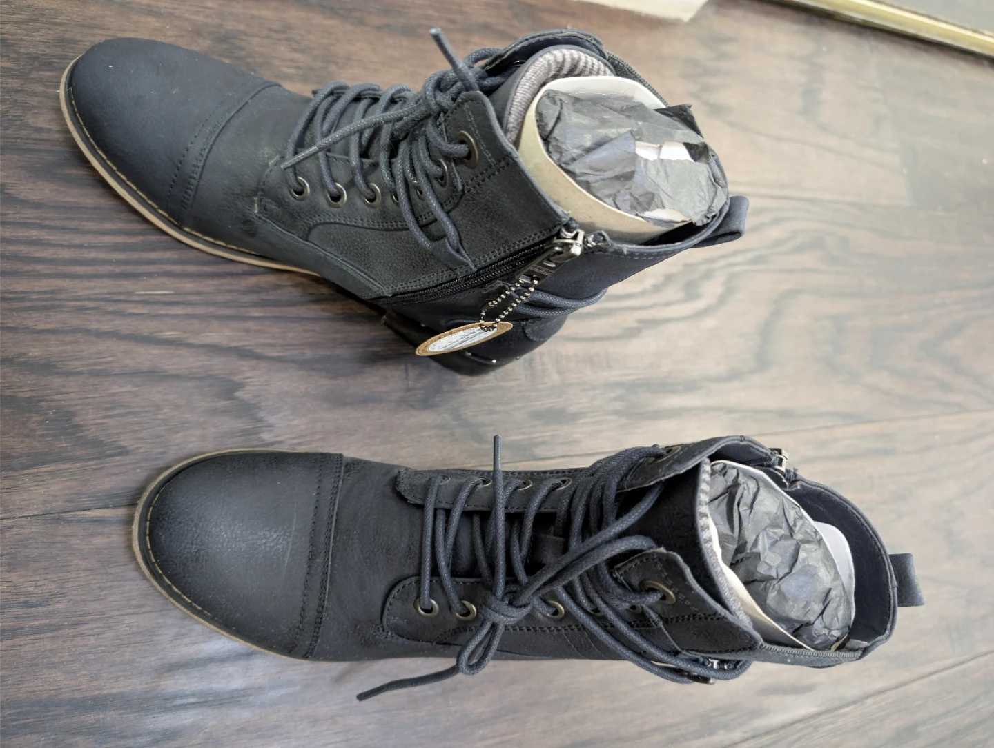 Chelsee Girl Black Lace-Up Boots Size 6