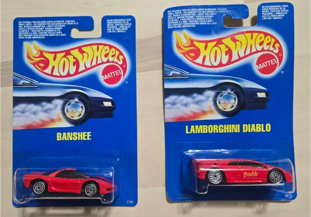 Hot Wheels Banshee and Lamborghini Diablo 1990