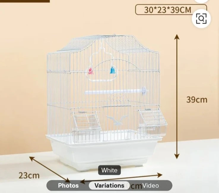 White arched bird cage