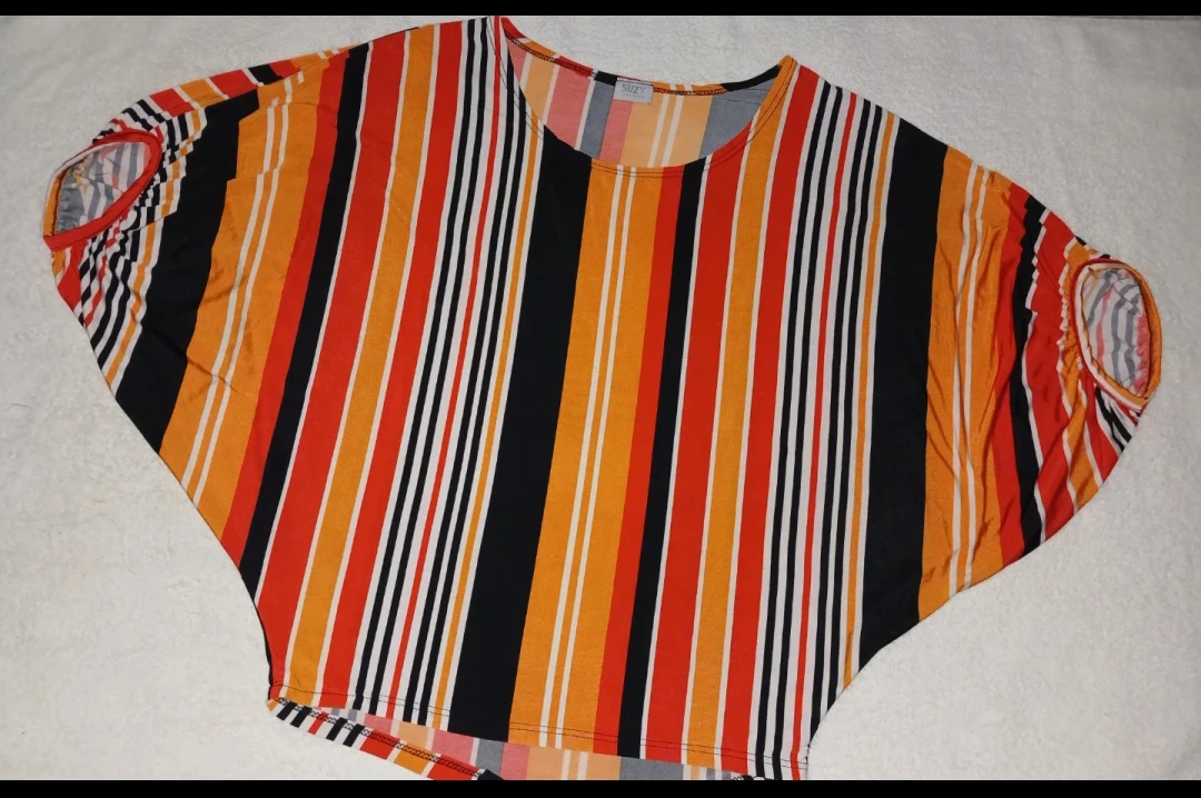 New Beautiful colorful striped dolman sleeve top - photo 3