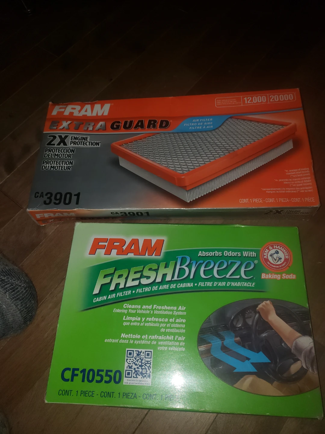 Fram CA3901 Engine Air Filter and CF10550 Cabin Air Filter