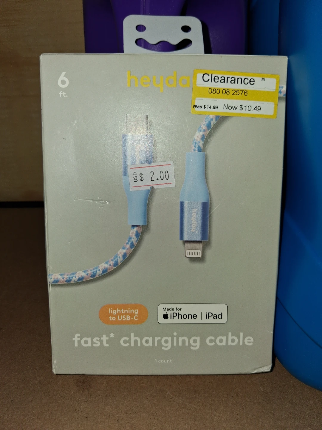 heyday Lightning to USB-C Charging Cable 6 ft