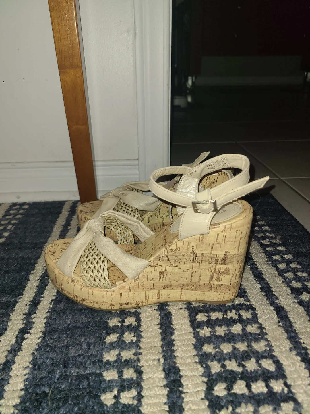 Steps Cream Woven Wedge Sandals - photo 2