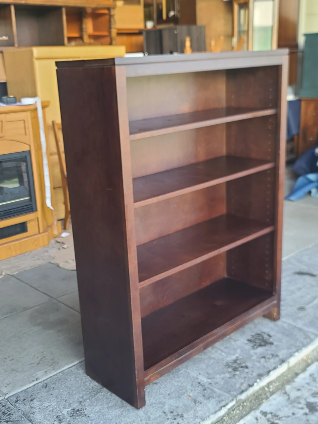Dark Brown Wooden Bookshelf - photo 2
