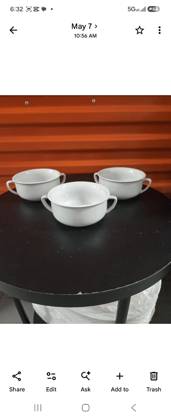 Williams-Sonoma White Porcelain Double Handle Soup Bowls Set/3