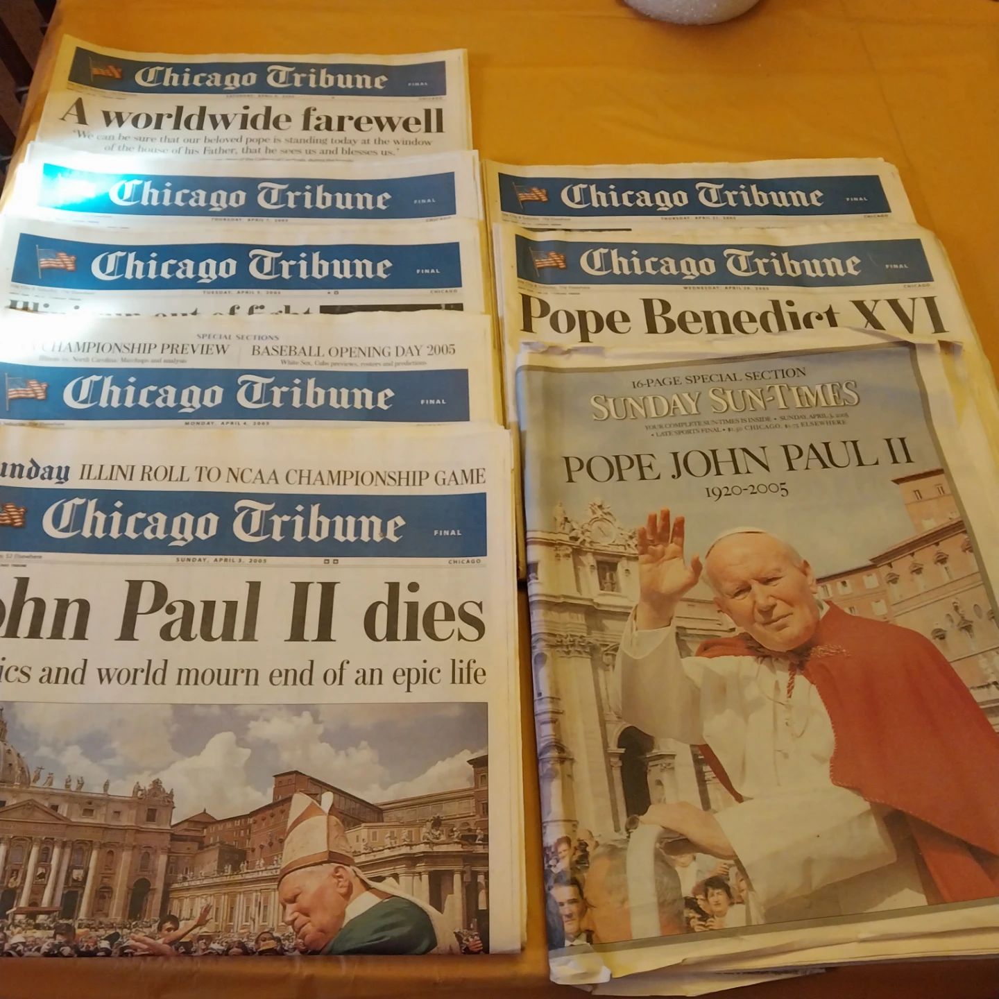 Collection of 2005 Historic Chicago Newspapers