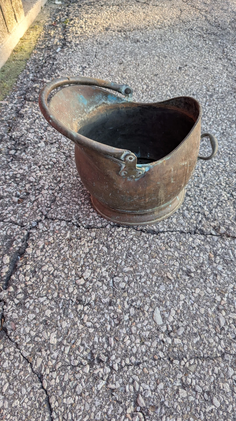 Vintage Copper Fireplace Coal Bucket - photo 4