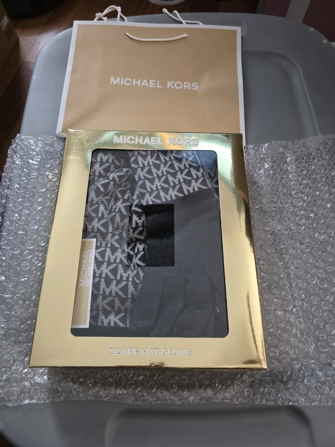 Michael Kors Scarf, Hat, and Glove Set