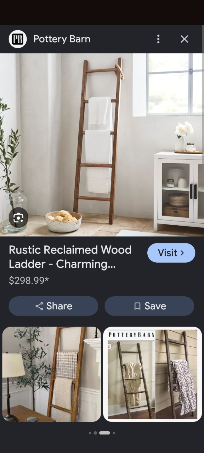 Rustic 5-Tier Wooden Blanket Ladder - photo 3