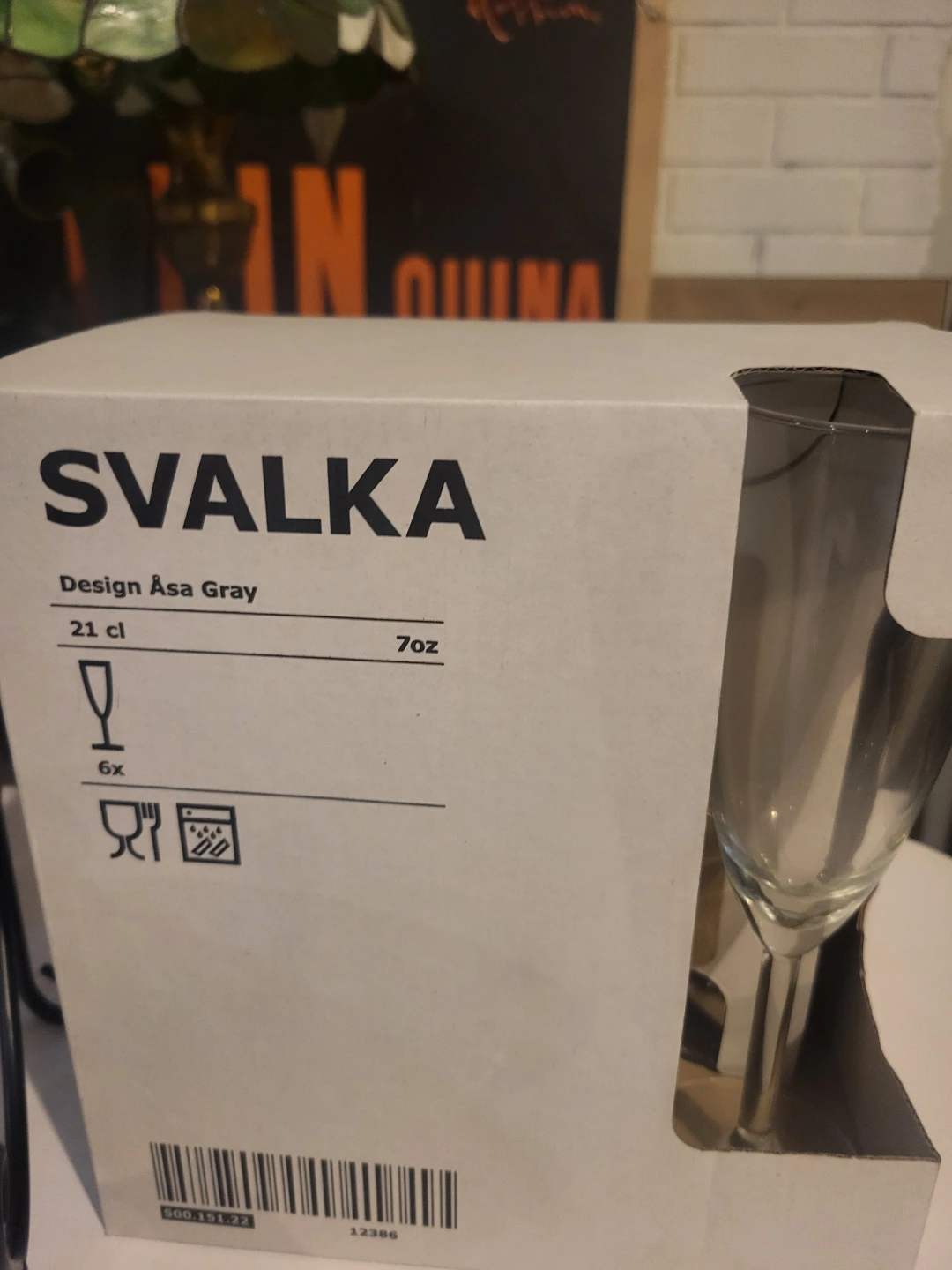 IKEA SVALKA Champagne Flutes, Set of 6