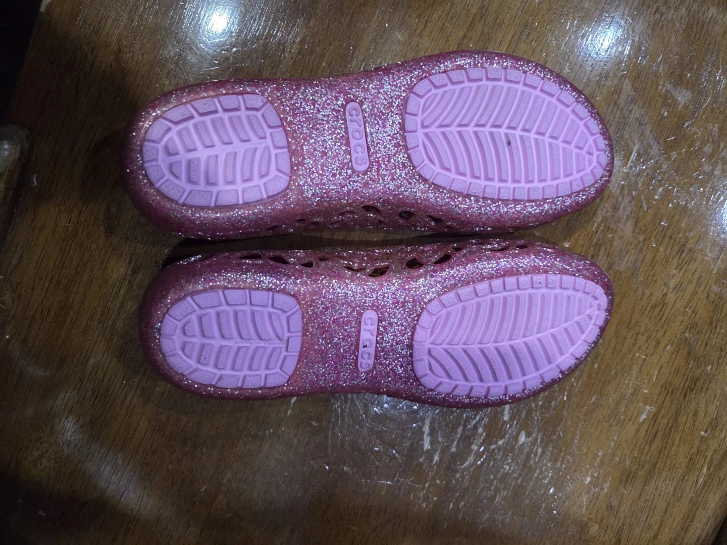 Brand New Crocs Pink Glitter Jelly Flats - Size C13 (Kids)