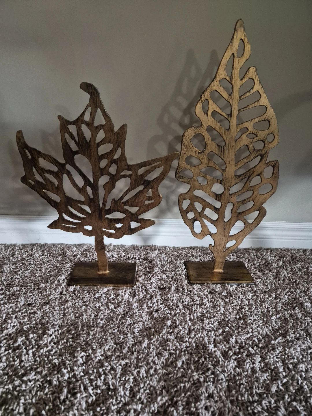 Distressed Sculptured Leaves.Quite heavy.Selling as set for $70