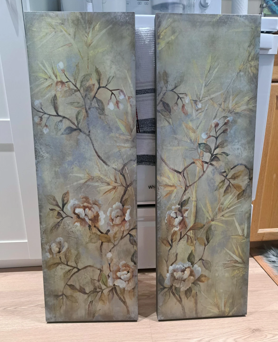 Set of Two Floral Canvas Wall Art