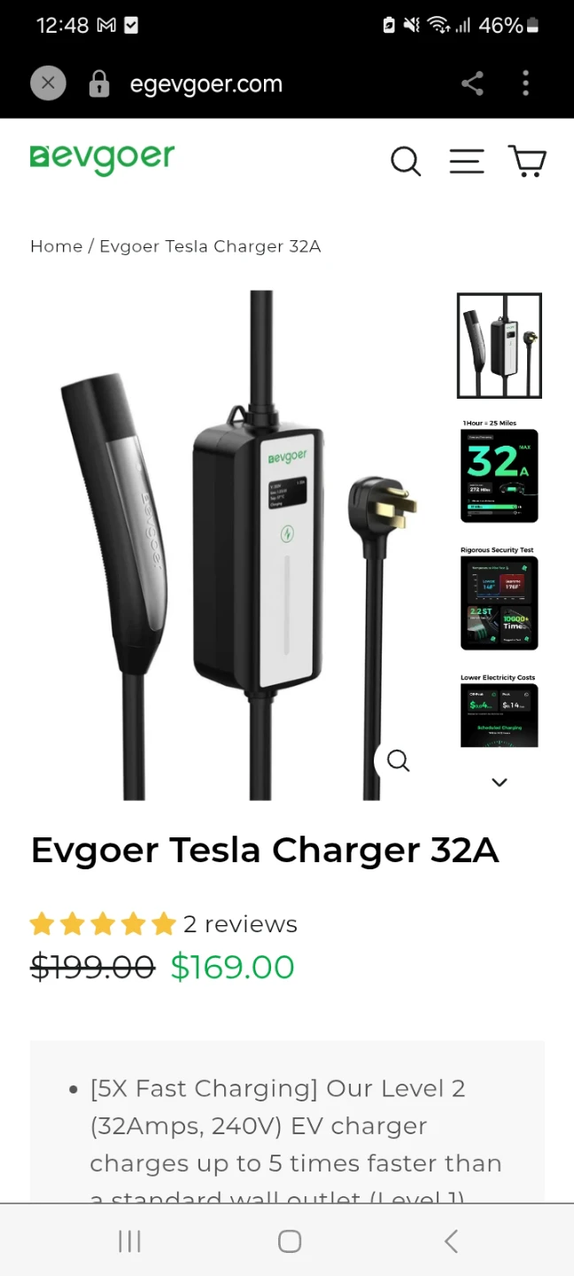 Evgoer Tesla Charger 32A - photo 2