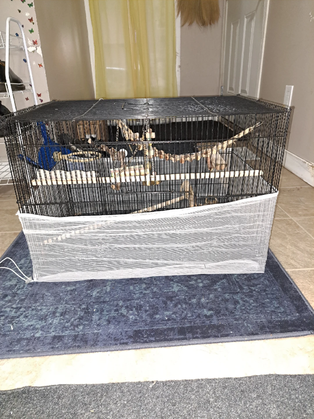 bird cage with perches and toys - photo 5