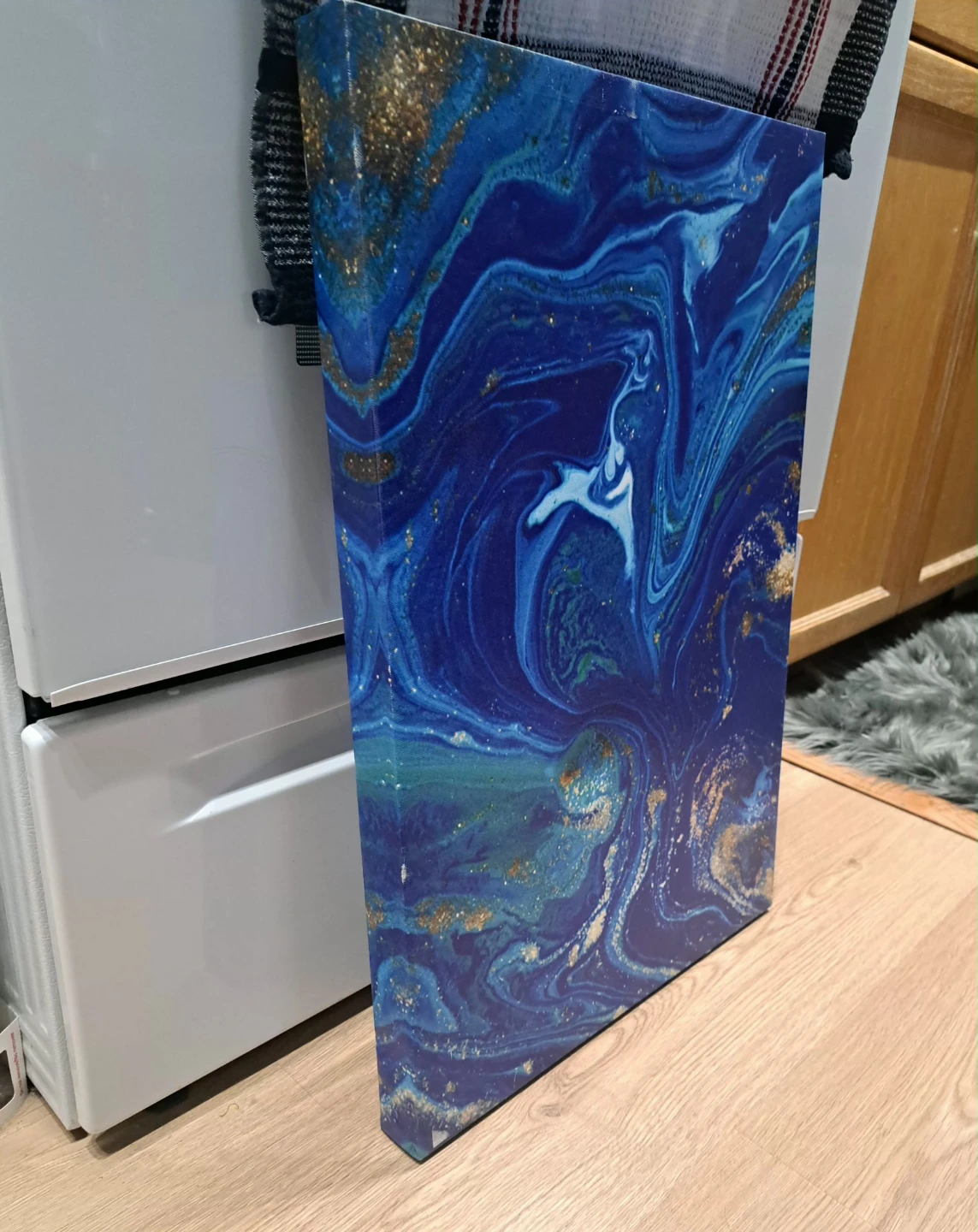 Blue and Gold Swirl Gallery Wrap Canvas - photo 2