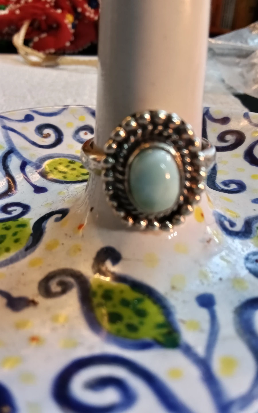 925 Sterling Silver Larimar Ring