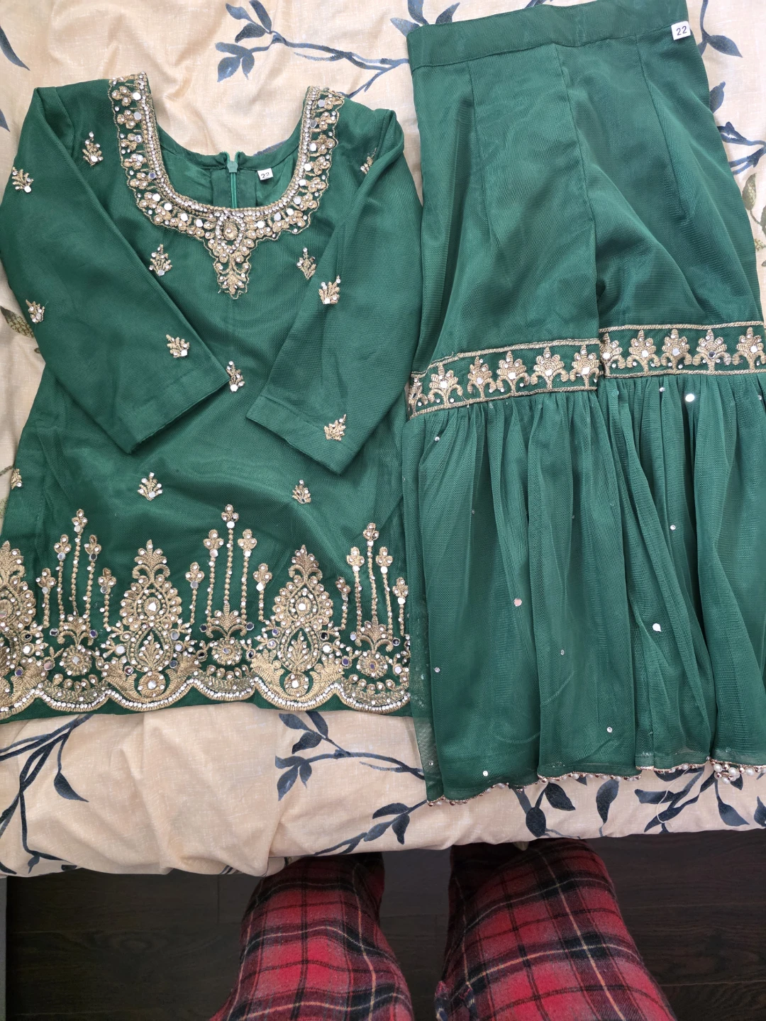 Two Traditional South Asian Salwar Kameez Sets