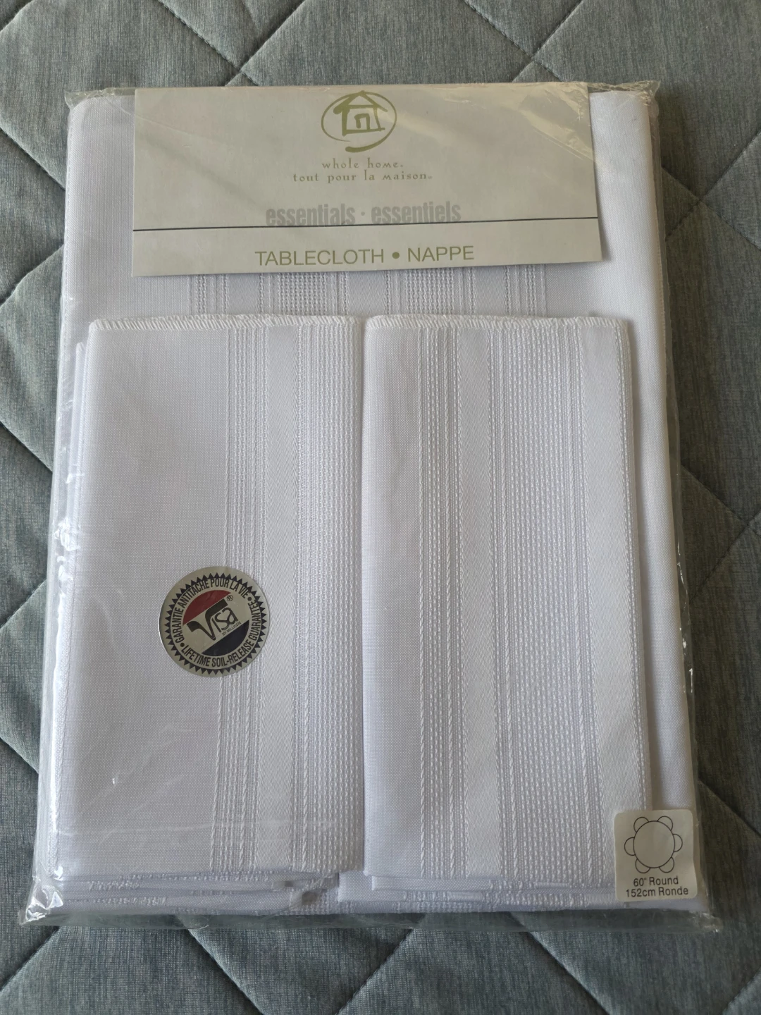 Whole Home Round Tablecloth with 4 Napkins