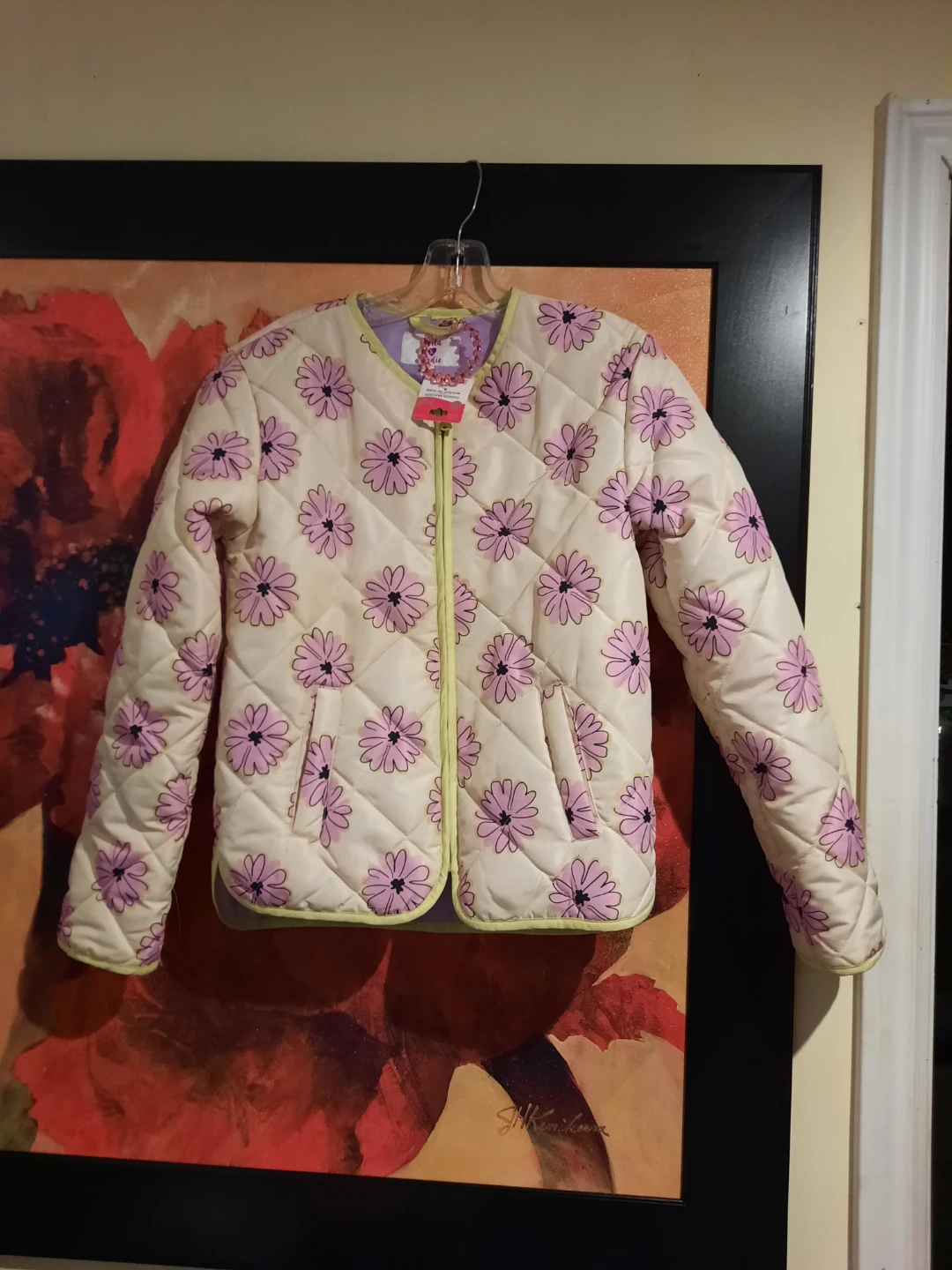 Girls XL Bella & Birdie Quilted Floral Packable Jacket