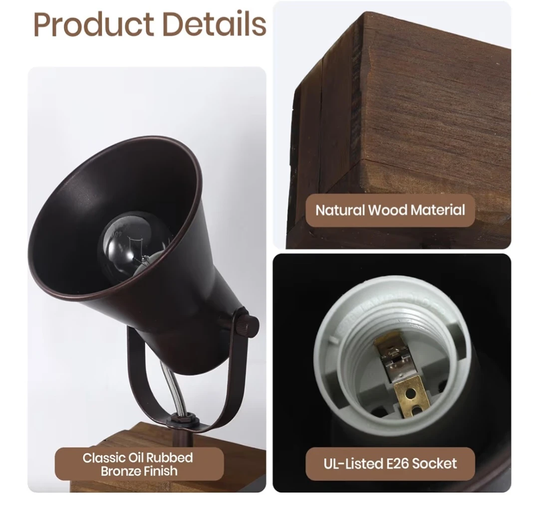 4-Light Rustic Farmhouse Wooden Track Ceiling Light - photo 3