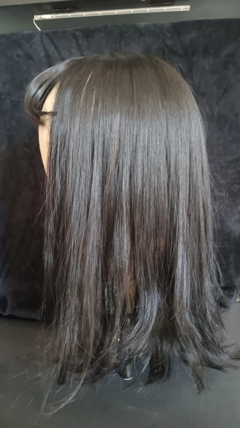 Synthetic hair topper with Bangs Color 1B - photo 3