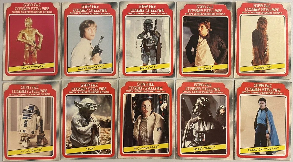 Set of 10 Star Wars Star File Trading Cards