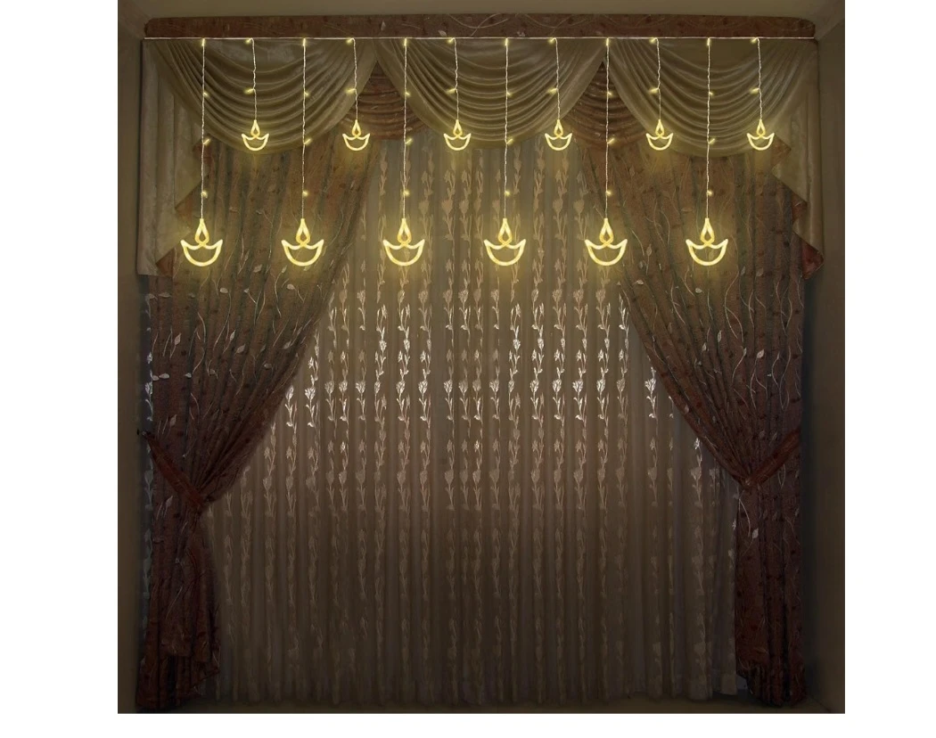 Diwali Diya Curtain LED String Lights - photo 4