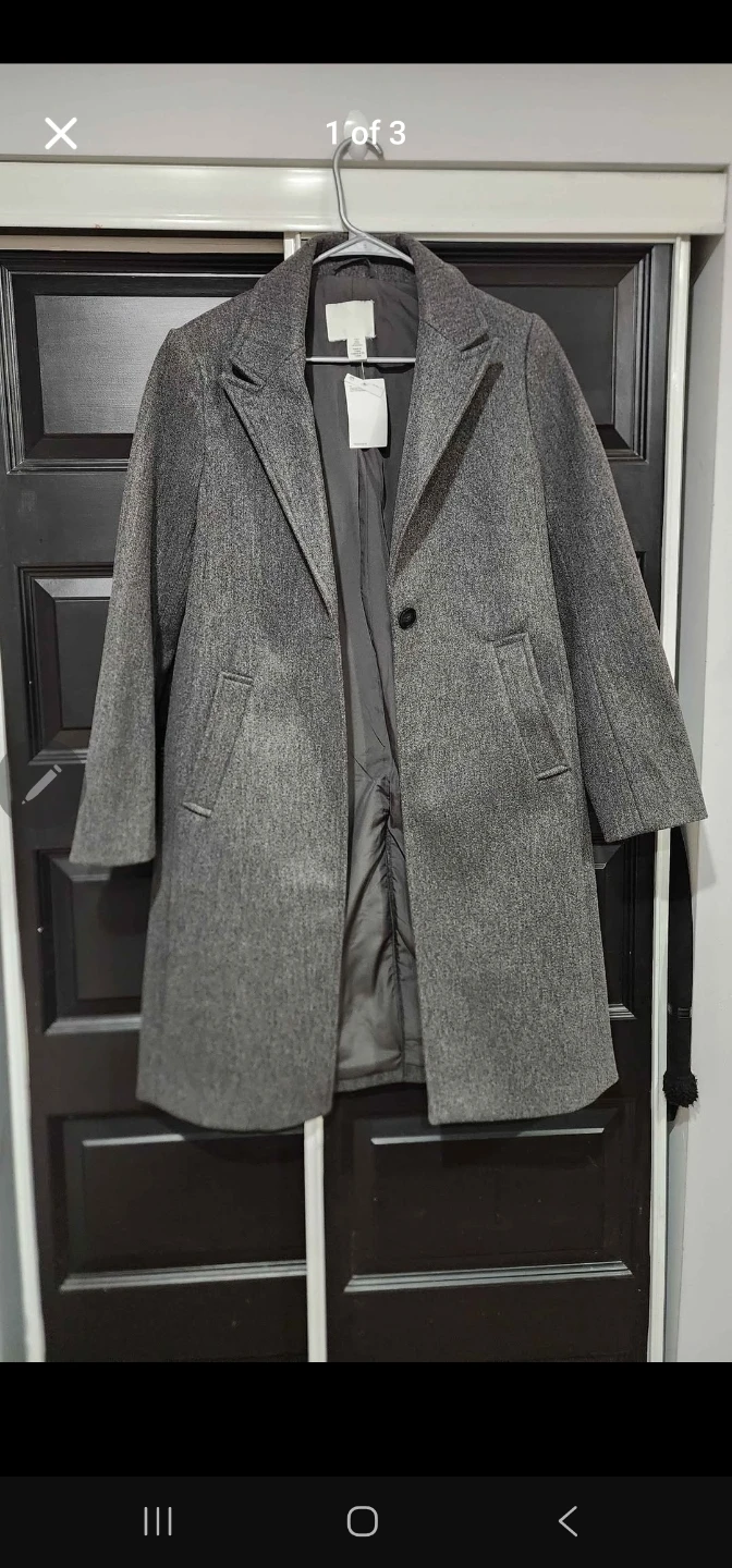 H&M Grey Wool Blend Coat