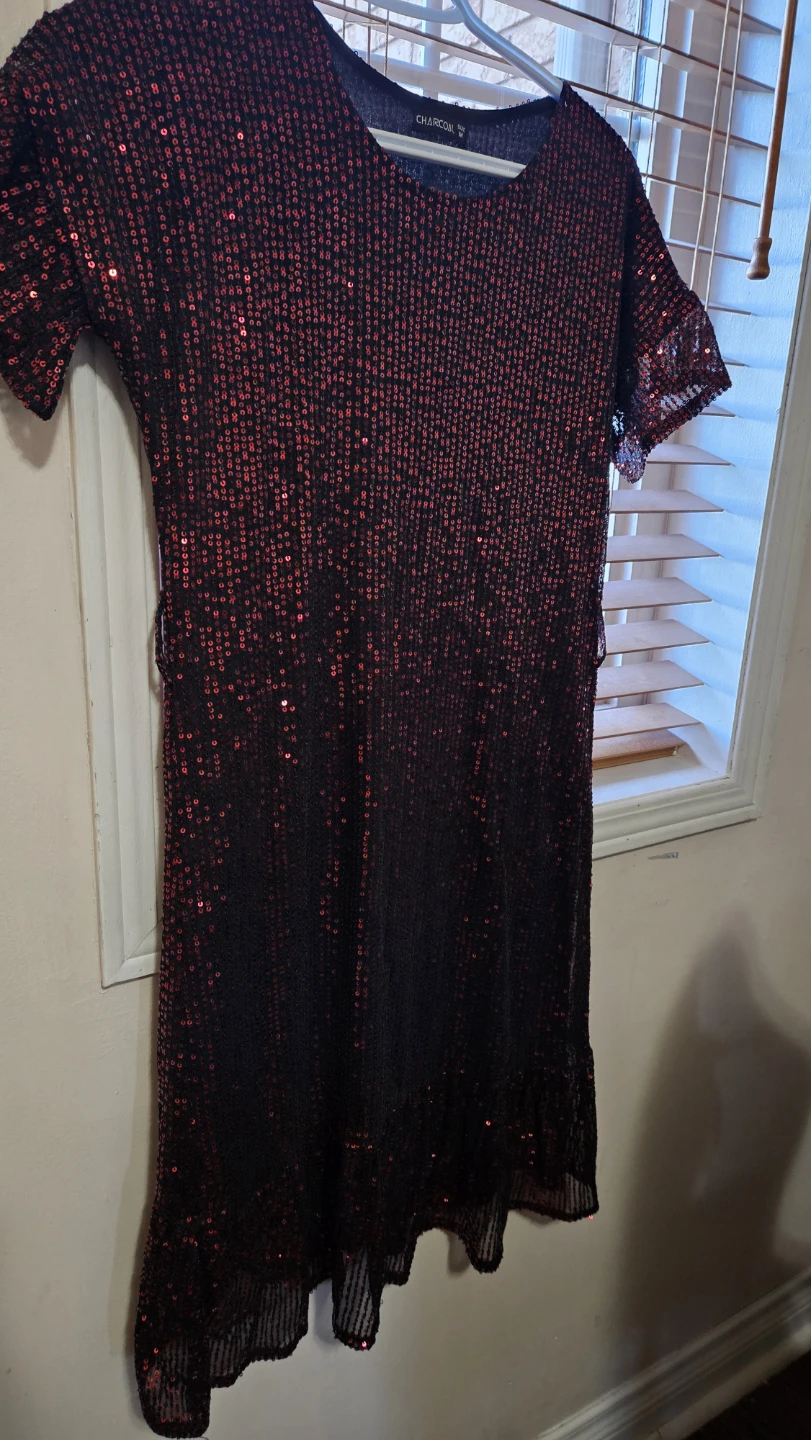 Charcoal Sequin Dress Medium