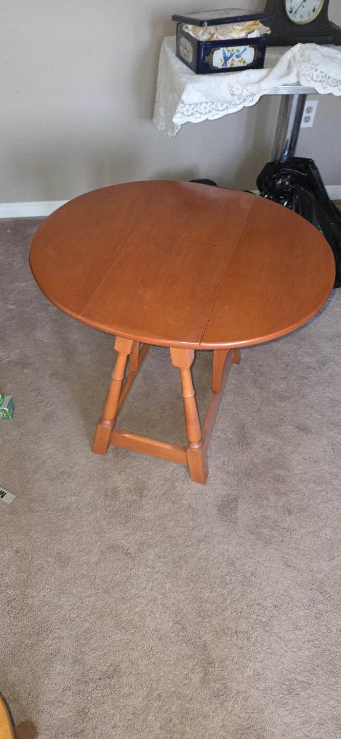 Wooden Drop-Leaf Side Table