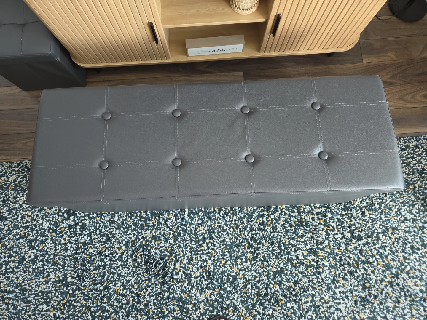 SONGMICS Grey Storage Ottoman Bench - photo 2