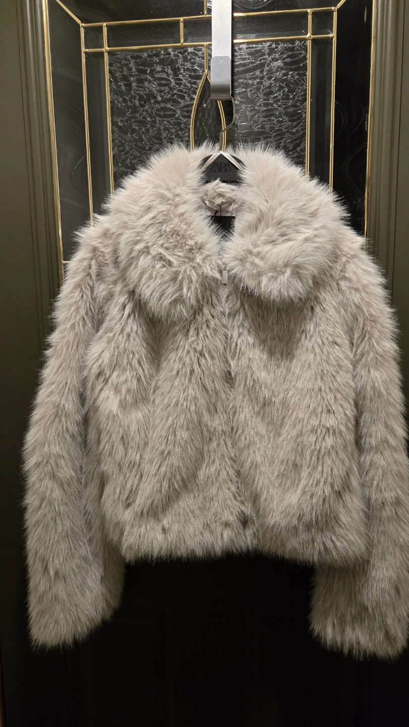 ZARA faux FUR crop style coat