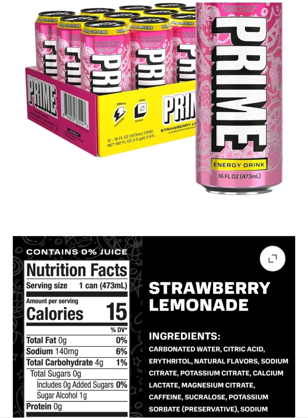 Prime energy drink 12 pack