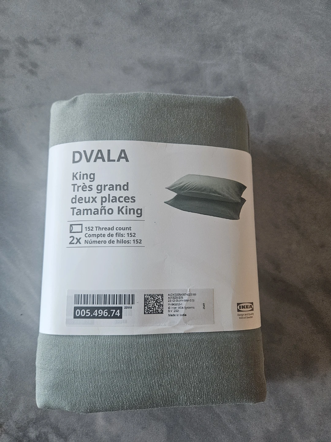 IKEA DVALA King Size 100% Cotton Pillowcase Set - photo 2