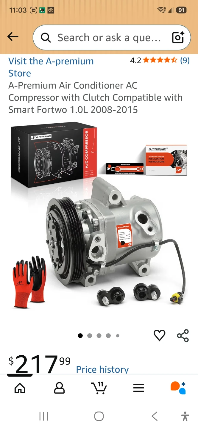 A-Premium AC Compressor for Smart Fortwo 2008-2015 - photo 2