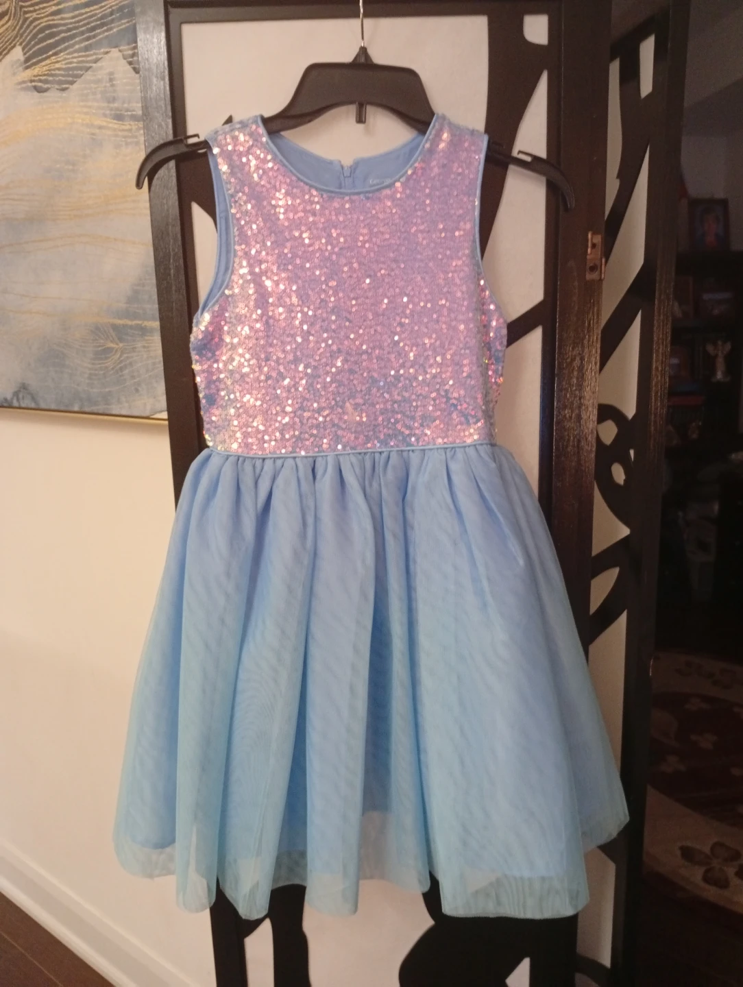 George Sequin Tulle Dress Light Blue