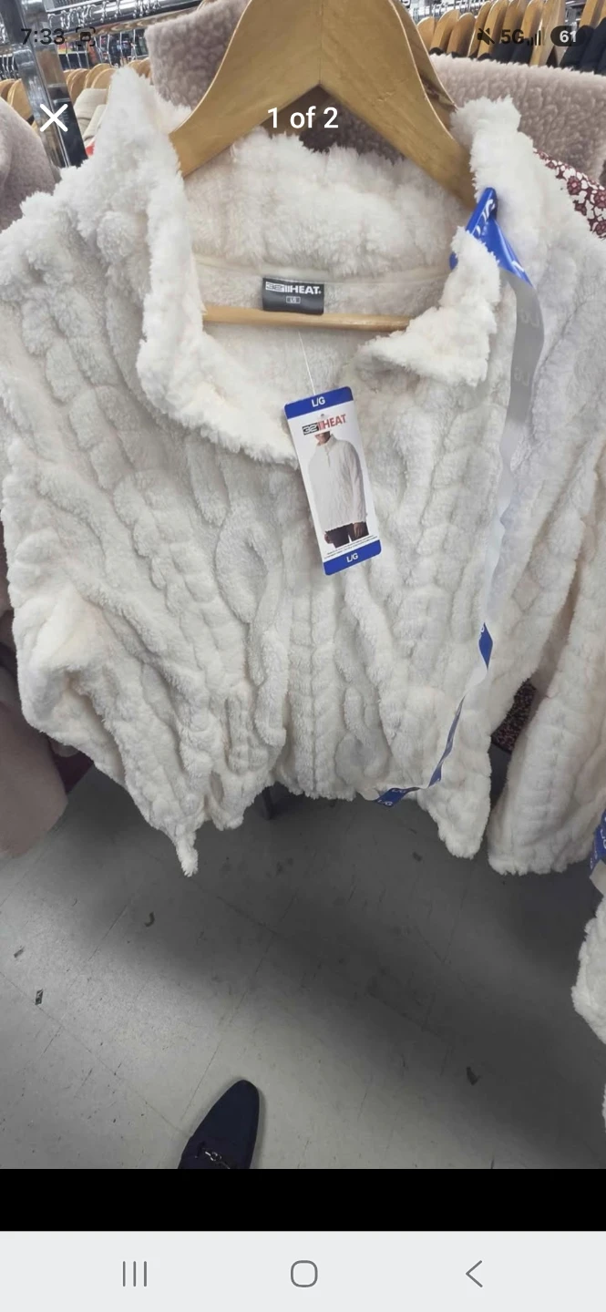 32 Degrees Heat Fleece Jacket - Off-White Size L